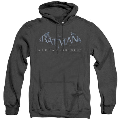 Batman Arkham Origins Logo Mens Heather Hoodie Black Officially Licensed