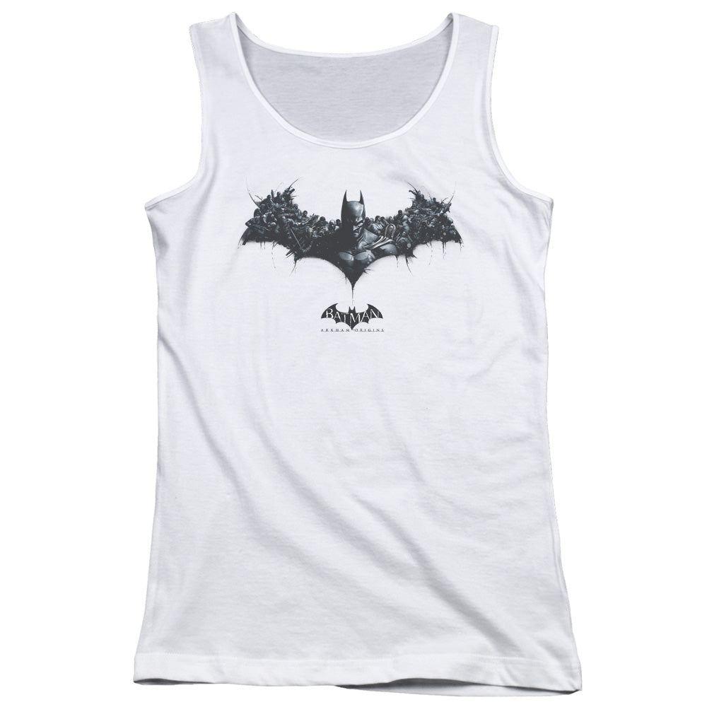 Batman Arkham Origins Bat Of Enemies Womens Tank Top Shirt White