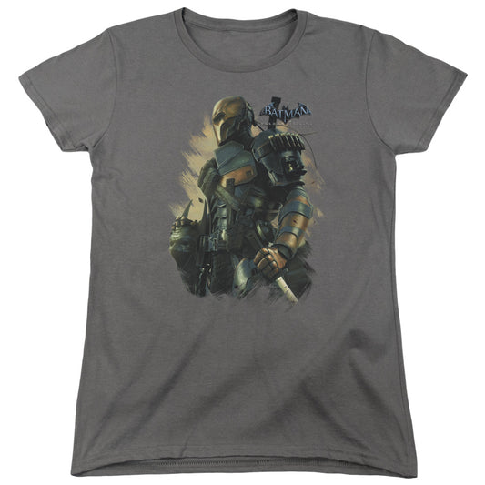 Batman Arkham Origins Deathstroke Womens T Shirt Charcoal
