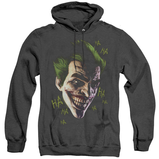 Batman Arkham Origins Joker Grim Mens Heather Hoodie Black Officially Licensed