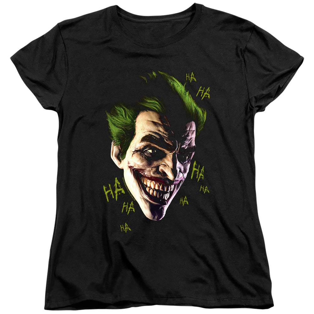 Batman Arkham Origins Joker Grim Womens T Shirt Black
