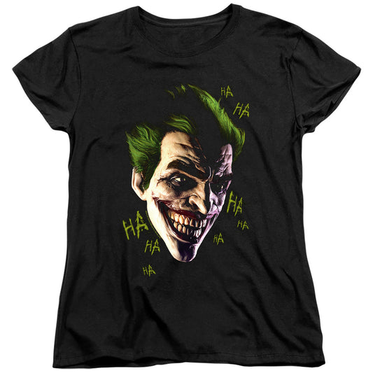 Batman Arkham Origins Joker Grim Womens T Shirt Black