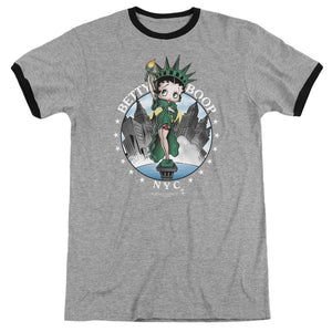 Betty Boop Nyc Heather Ringer Mens T Shirt Heather