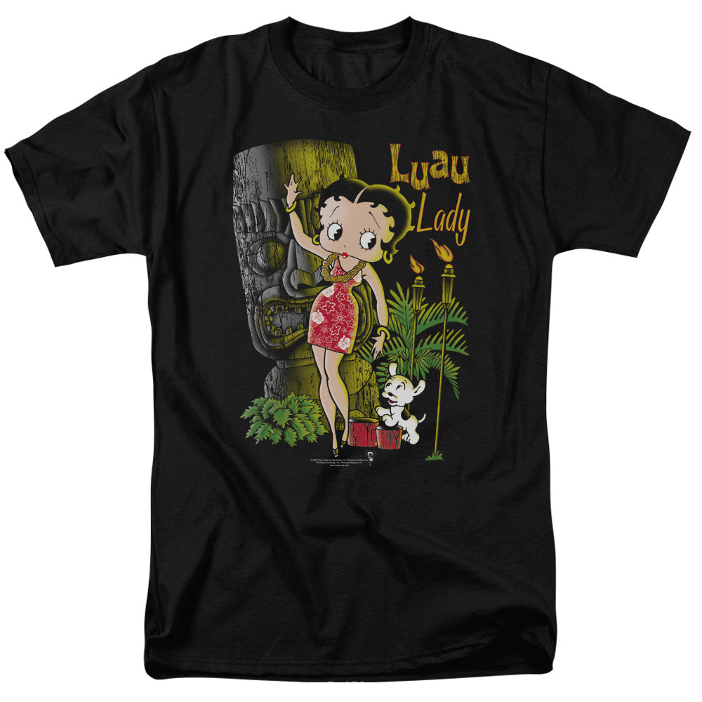 Betty Boop Luau Lady Mens T Shirt Black
