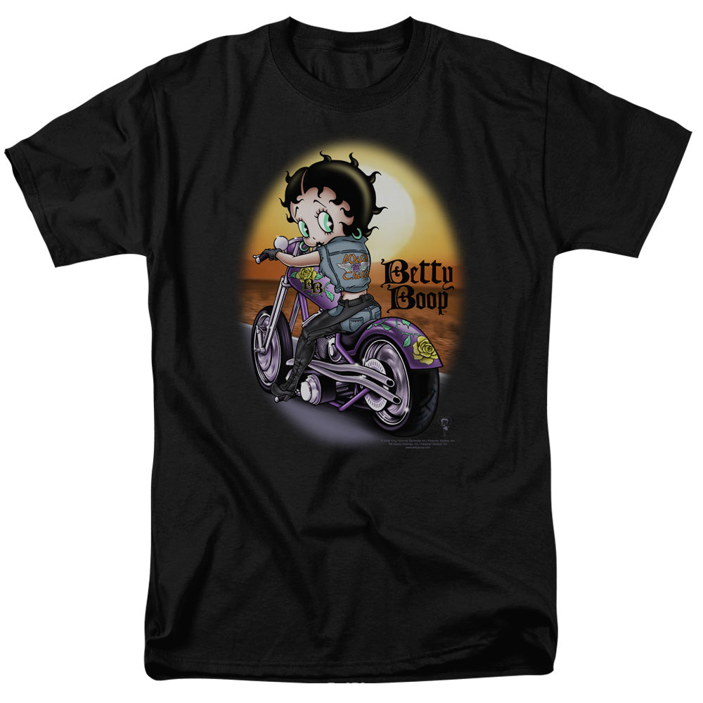 Betty Boop Wild Biker Mens T Shirt Black