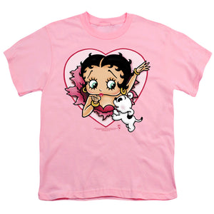 Betty Boop I Love Betty Kids Youth T Shirt Pink