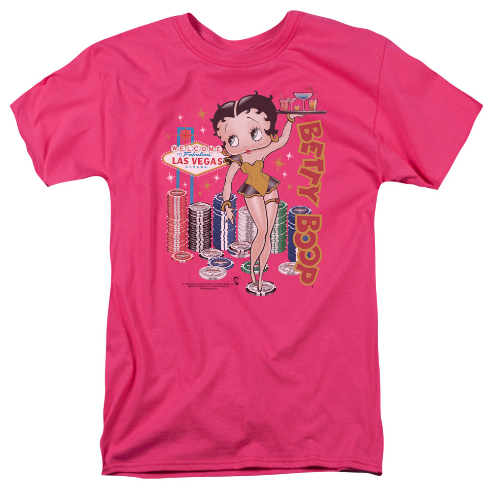 Betty Boop Wet Your Whistle Mens T Shirt Hot Pink