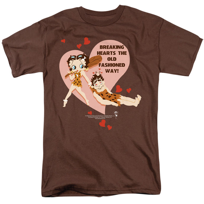 Betty Boop Breaking Hearts Mens T Shirt Coffee
