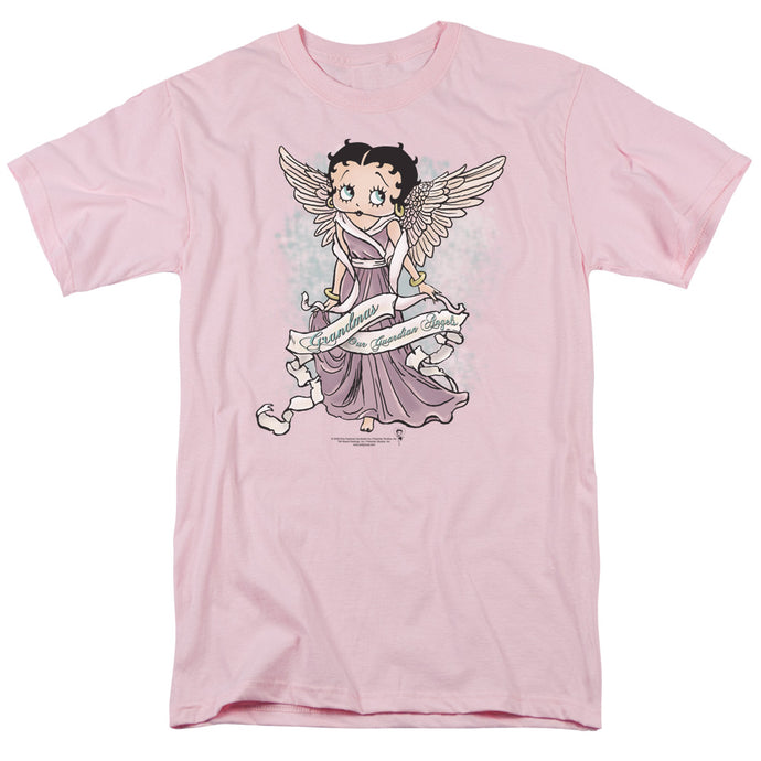 Betty Boop Grandma Guardian Angel Mens T Shirt Pink