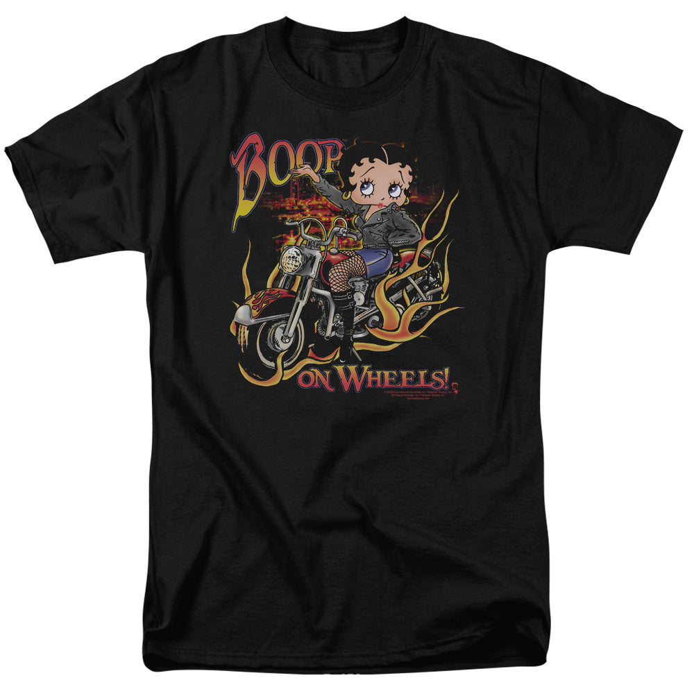 Betty Boop On Wheels Mens T Shirt Black
