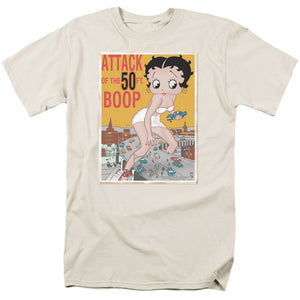 Betty Boop Attack Of 50ft Boop Mens T Shirt Cream