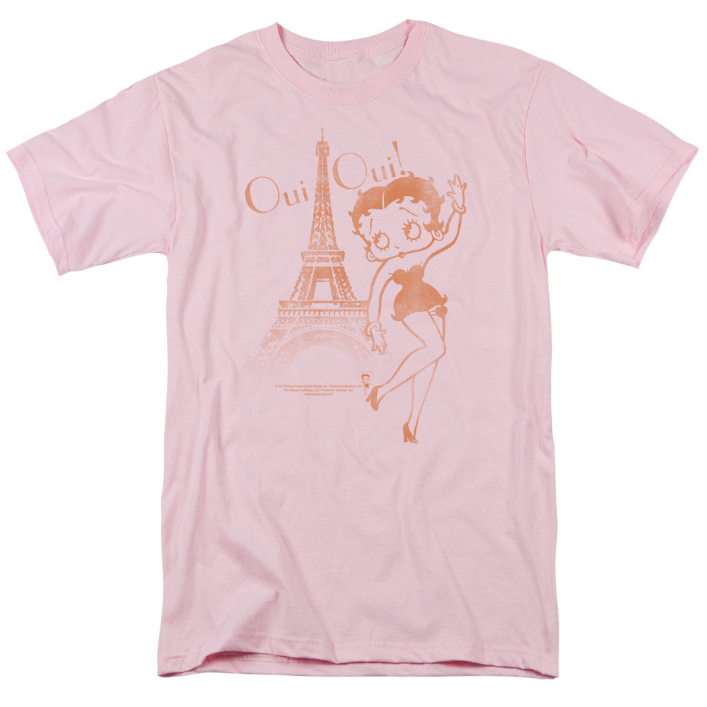 Betty Boop Oui Oui Mens T Shirt Pink