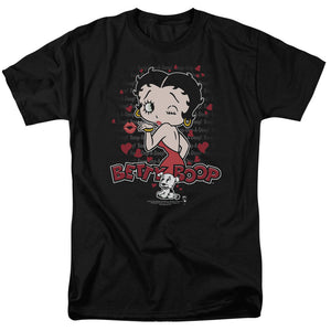 Betty Boop Classic Kiss Mens T Shirt Black