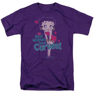 Betty Boop Curves Mens T Shirt Purple