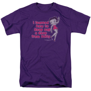 Betty Boop Learned From Betty Mens T Shirt Purple