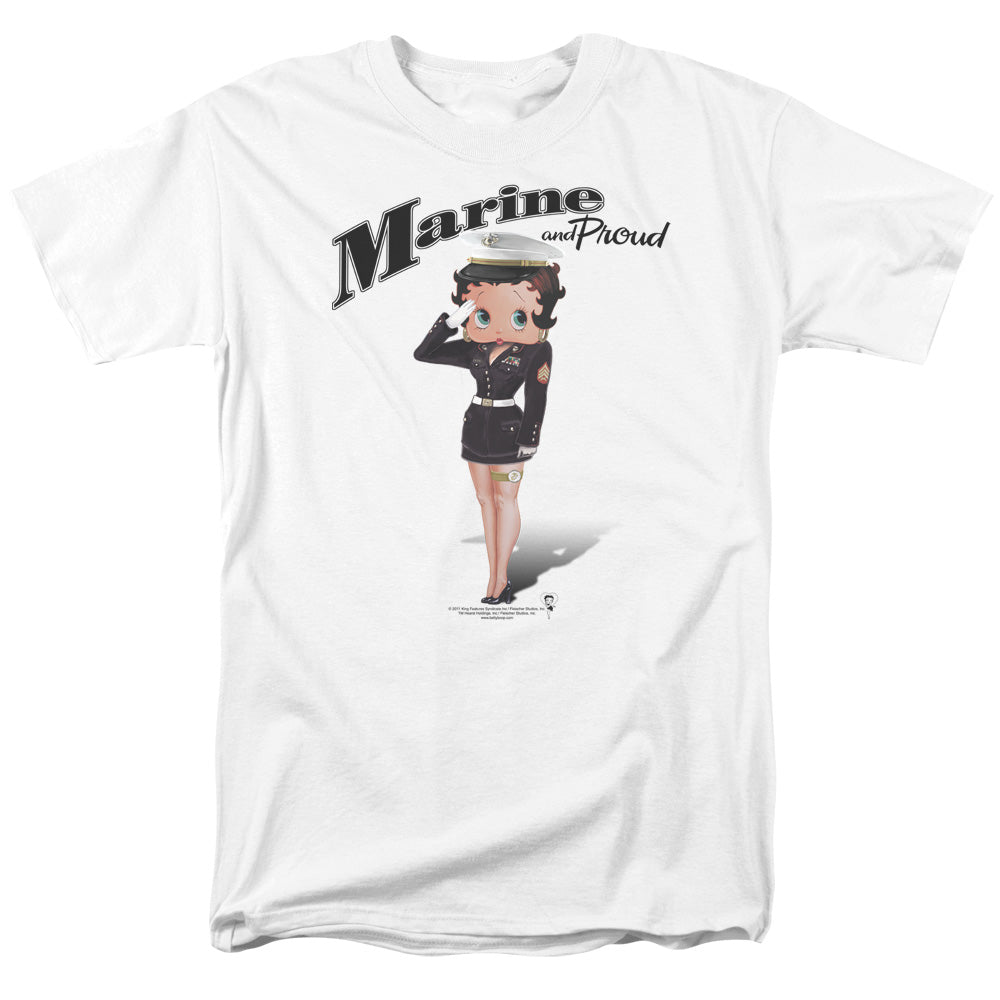 Betty Boop Marine Boop Mens T Shirt White