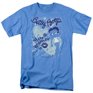 Betty Boop Miss Behavin Mens T Shirt Carolina Blue