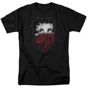 Betty Boop Bandana & Roses Mens T Shirt Black