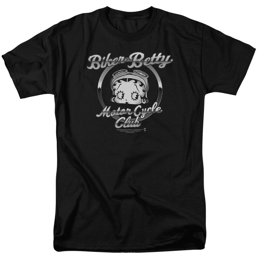 Betty Boop Chromed Logo Mens T Shirt Black