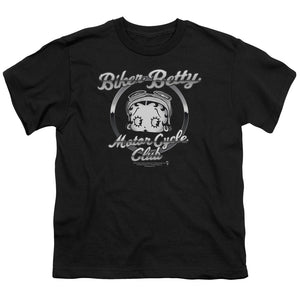 Betty Boop Chromed Logo Kids Youth T Shirt Black