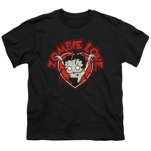 Betty Boop Heart You Forever Kids Youth T Shirt Black
