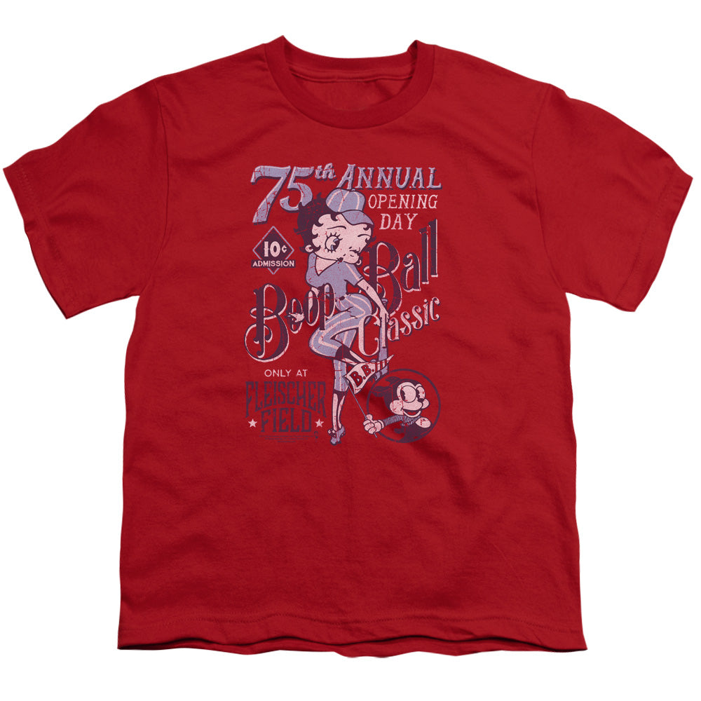 Betty Boop Boop Ball Kids Youth T Shirt Red