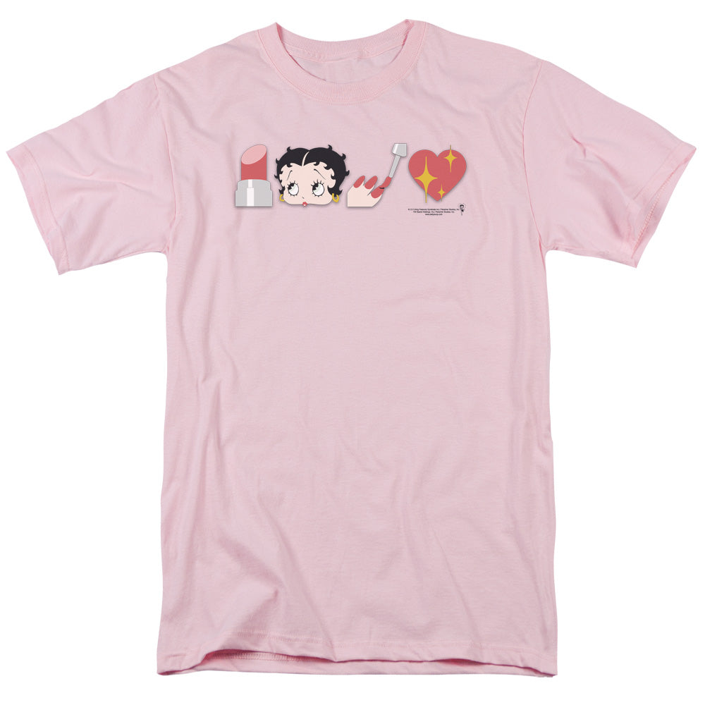 Betty Boop Symbols Mens T Shirt Pink