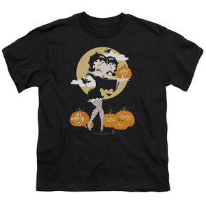 Betty Boop Vamp Pumkins Kids Youth T Shirt Black