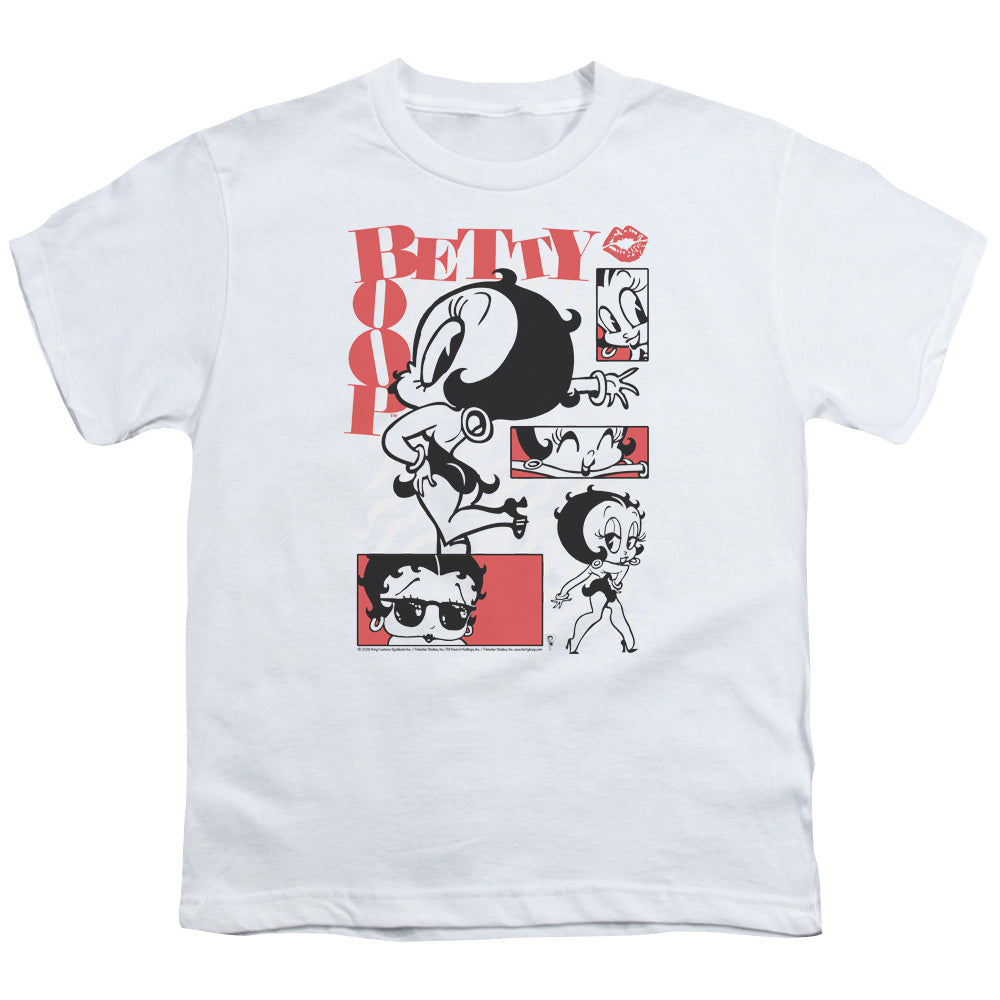Betty Boop Stylin Snaps Kids Youth T Shirt White