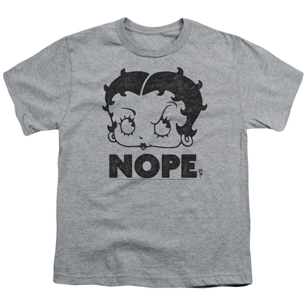 Betty Boop Boop Nope Kids Youth T Shirt Athletic Heather