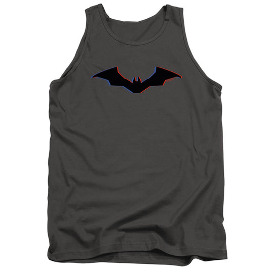 The Batman Tri-Color Bat Silhouette Mens Tank Top Shirt Charcoal