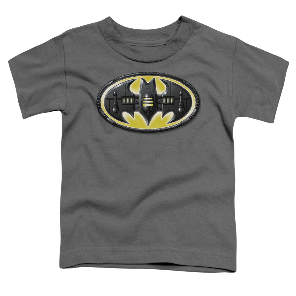Batman Bat Mech Logo Toddler Kids Youth T Shirt Charcoal