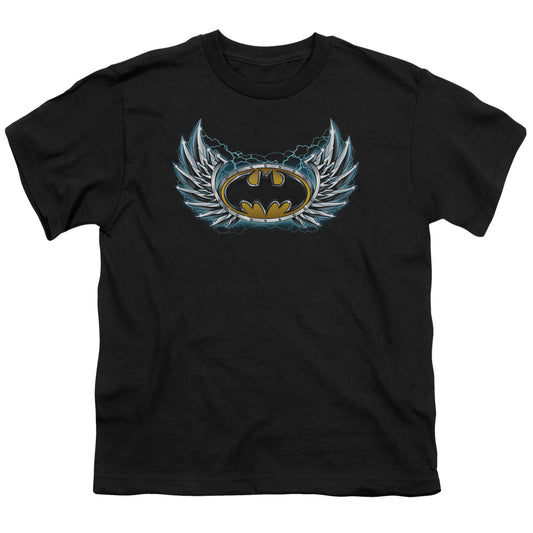 Batman Steel Wings Logo Kids Youth T Shirt Black