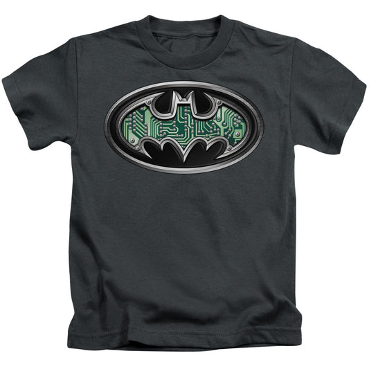 Batman Circuitry Shield Juvenile Kids Youth T Shirt Charcoal