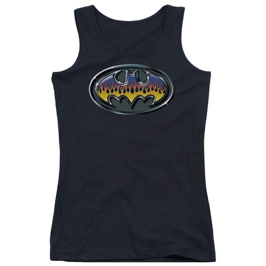 Batman Hot Rod Shield Womens Tank Top Shirt Black