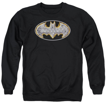 Batman Steel Fire Shield Mens Crewneck Sweatshirt Black