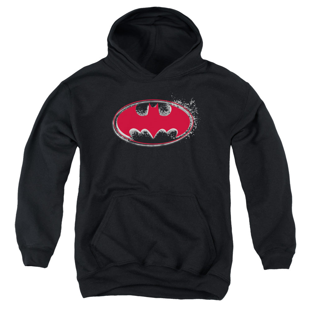 Batman Hardcore Noir Bat Logo Kids Youth Hoodie Black