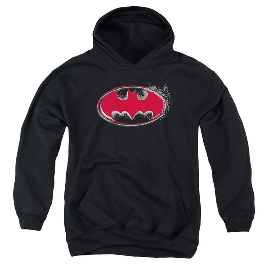 Batman Hardcore Noir Bat Logo Kids Youth Hoodie Black
