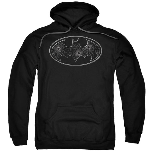 Batman Glass Hole Logo Mens Hoodie Black