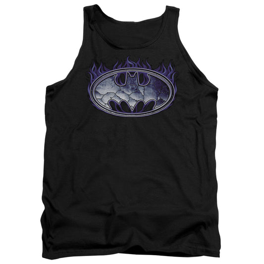 Batman Cracked Shield Mens Tank Top Shirt Black