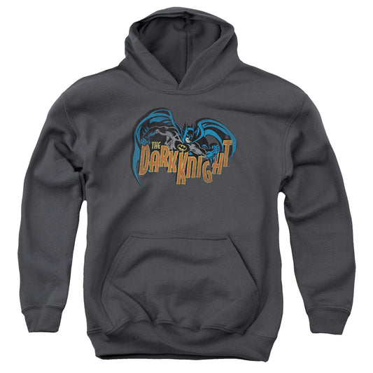 Batman Retro Dark Knight Kids Youth Hoodie Charcoal