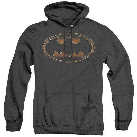 Batman Black & Gold Embossed Heather Mens Hoodie Black
