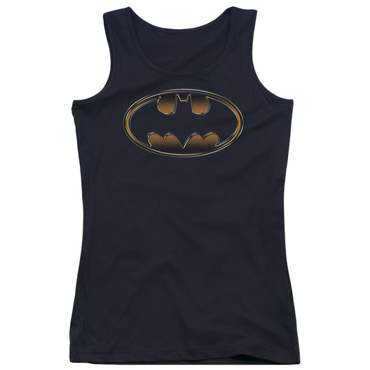 Batman Black & Gold Embossed Womens Tank Top Shirt Black