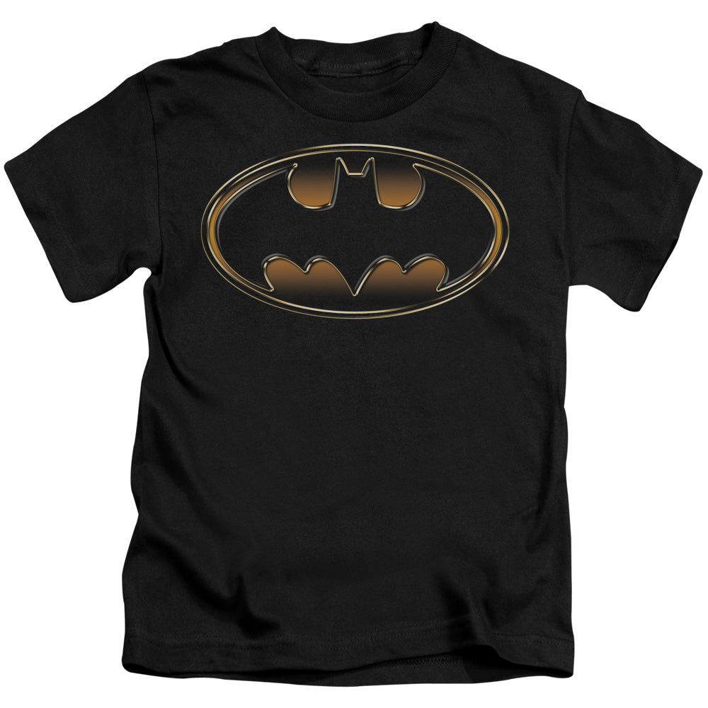 Batman Black & Gold Embossed Juvenile Kids Youth T Shirt Black