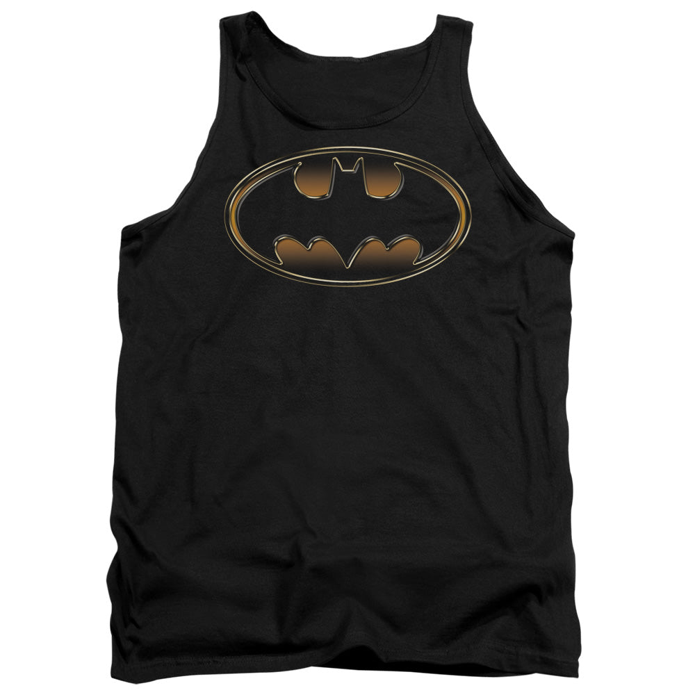 Batman Black & Gold Embossed Mens Tank Top Shirt Black