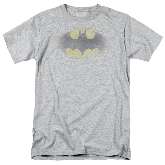 Batman Faded Logo Mens T Shirt Athletic Heather