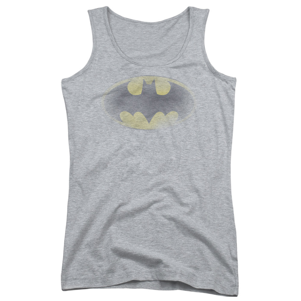 Batman Faded Logo Womens Tank Top Shirt Athletic Heather