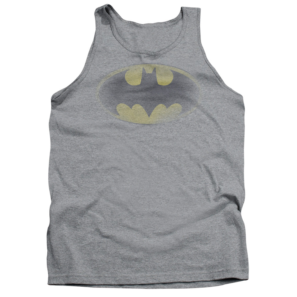 Batman Faded Logo Mens Tank Top Shirt Athletic Heather