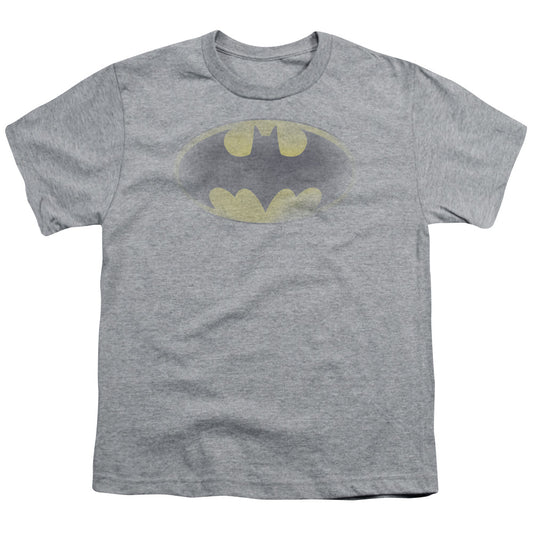 Batman Faded Logo Kids Youth T Shirt Athletic Heather