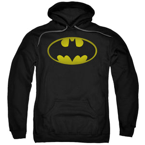Batman Washed Bat Logo Mens Hoodie Black